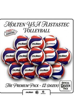 Molten FLISTATEC Volleyball Official USAV NCAA Approved Red White Blue Size 5